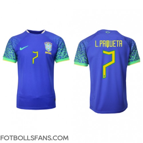 Brasilien Lucas Paqueta #7 Replika Bortatröja VM 2022 Kortärmad